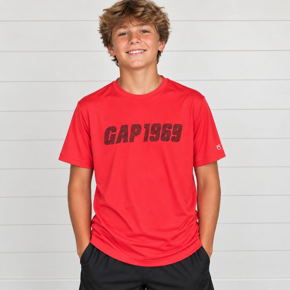 GapFit Boys XL Red GAP 1969 Wicking Short Sleeve Athletic T-Shirt